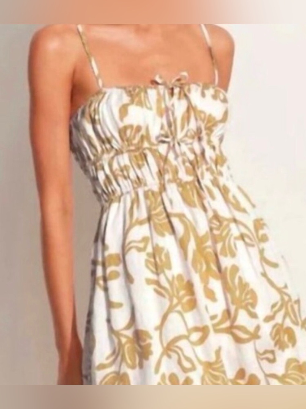 Linen printed sleeveless midi dress . Medium - Picture 2 of 5